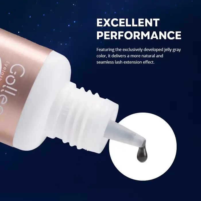 Gollee nouveau gris sans trace 0.5-1s colle d'extension de cils hypoallergénique colle adhésive de c