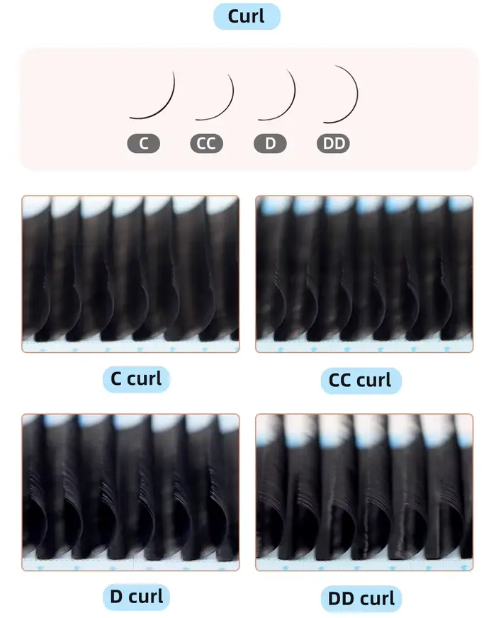 AGUUD-Extensions de cils en faux vison, faux-cils artificiels de haute qualité, courbure C D CC, 10