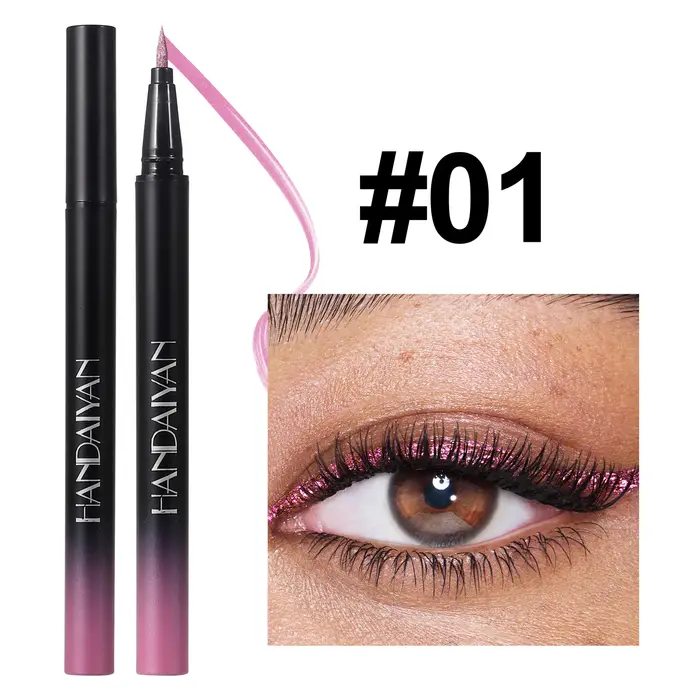 Crayon Eyeliner liquide à paillettes, imperméable, violet, rose, bleu, longue durée, séchage rapide,