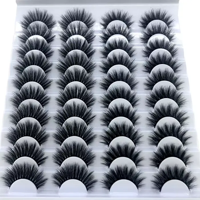 AMSDCN nouveaux 16/20 paires de cils 100% vison étendent naturellement et dramatiquement les faux ci