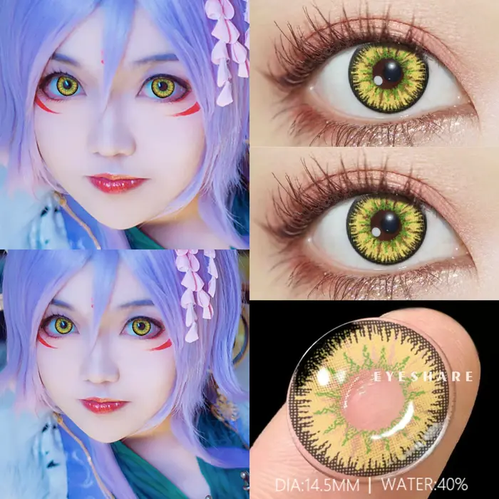 EYESHARE lentilles de Contact de couleur pour les yeux 1 paire Anime Cosplay lentilles de couleur bl