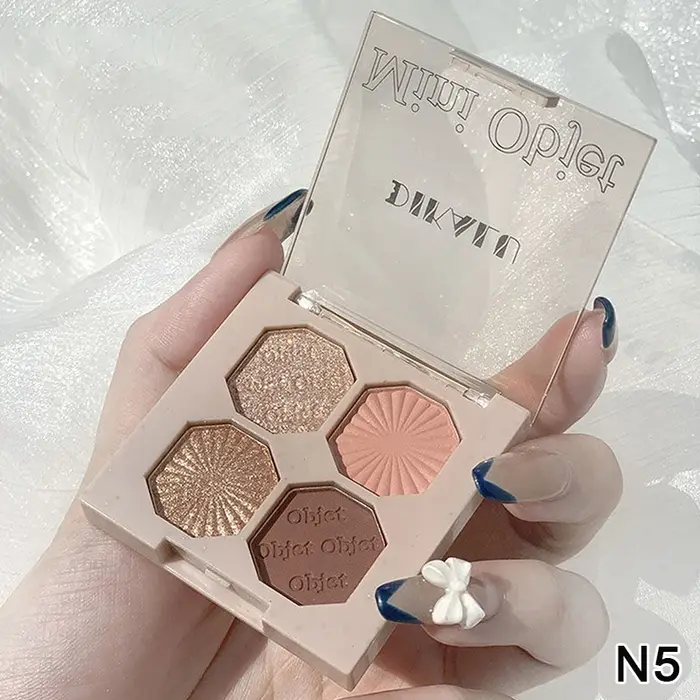 DIKALU 4 couleurs nacré paillettes fard à paupières Palette brillant mat miroitant ombre à paupières