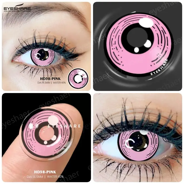 EYESHARE lentilles roses 1 paire