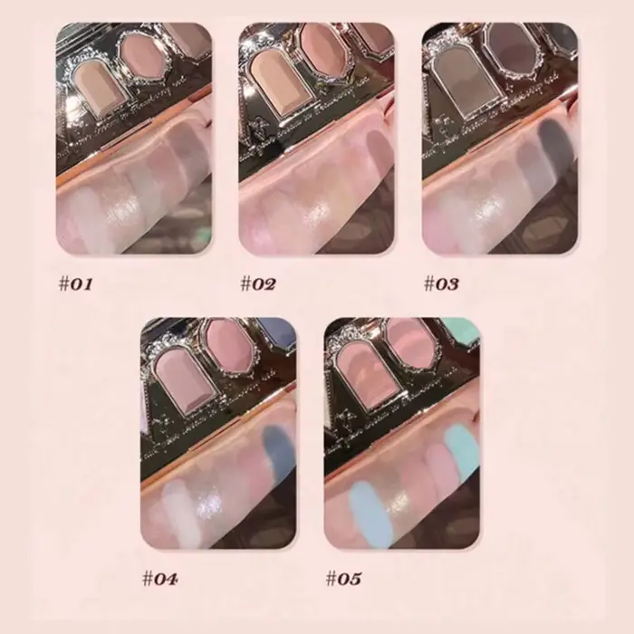 Fleur sait fraise Rococo fard à paupières pressé paillettes 5 couleurs ombre