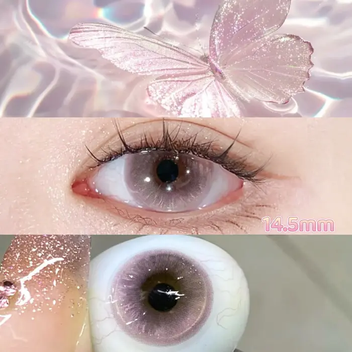 OVOLOOK - 2 paires de lentilles de contact colorées pour les yeux, rose et bleu, lentilles cosmétiqu