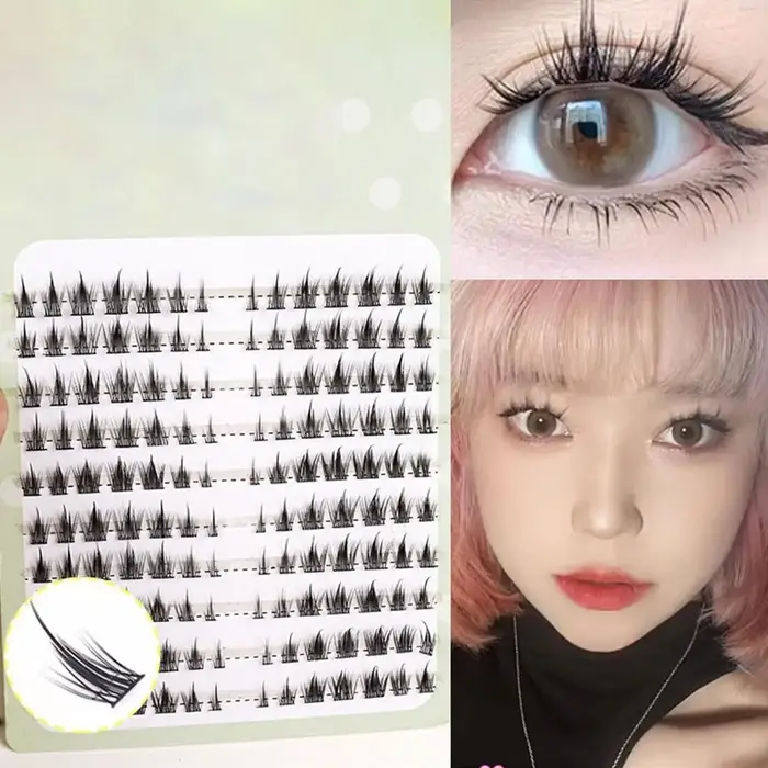Nouveau Bricolage faux cils 10 rangées renard moelleux Anime