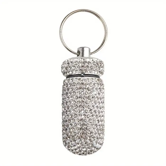 Conteneur de pilules Bling Rhineston, étui de bouteille de pilule Portable, boîte à médicaments de v