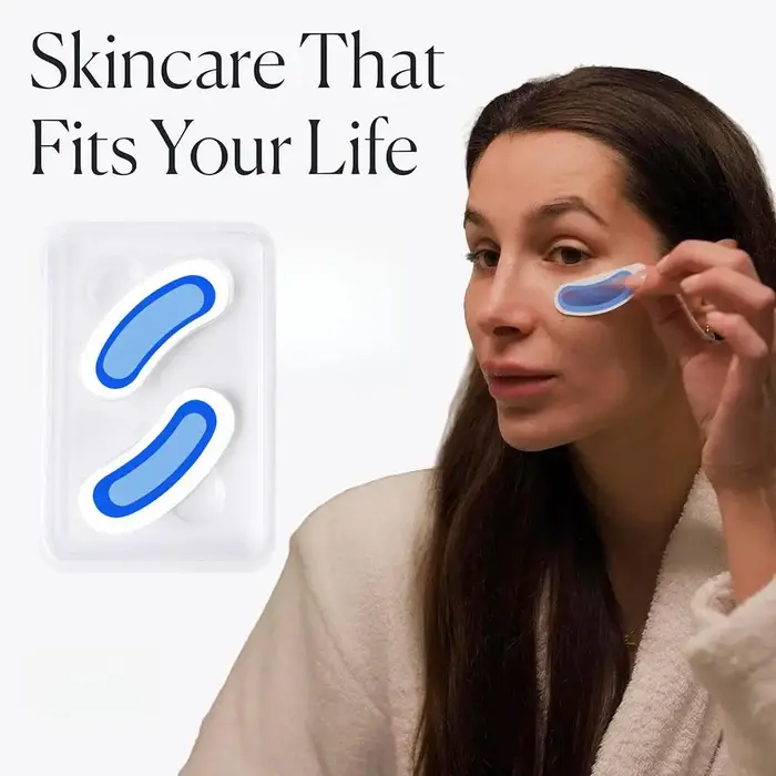 Patchs pour les yeux à l'acide hyaluronique avec rétinol et peptides, hydratation intense, lissage de la texture sous les yeux, soin doux des yeux, 1 paire