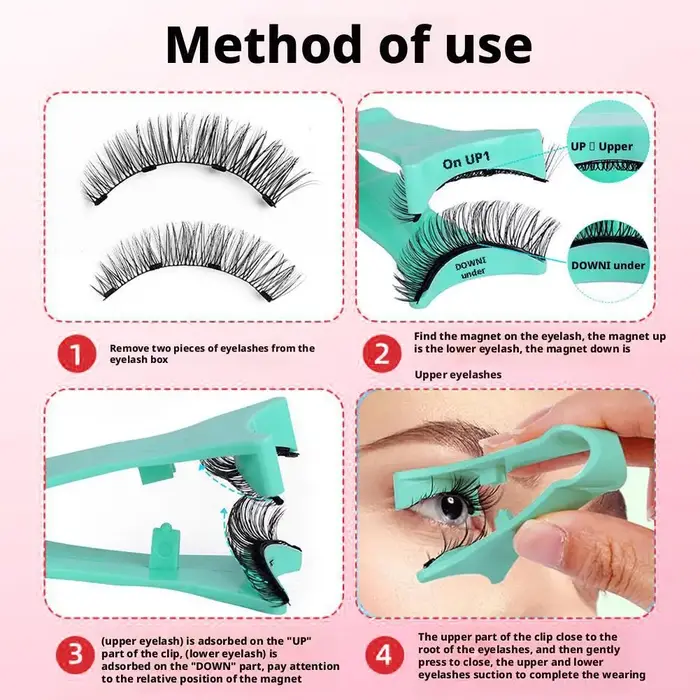 Nouveaux faux cils magnétiques réutilisables avec pince à épiler magnétique naturel bouclés moelleux sans colle