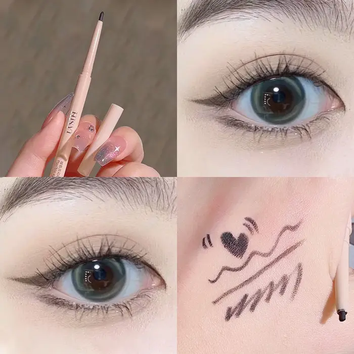 Crayon Eyeliner Gel Ultra-fin Rose Brun, Stylo Eyeliner Sous les Yeux, Imperméable, Fini Mat, Aegyos