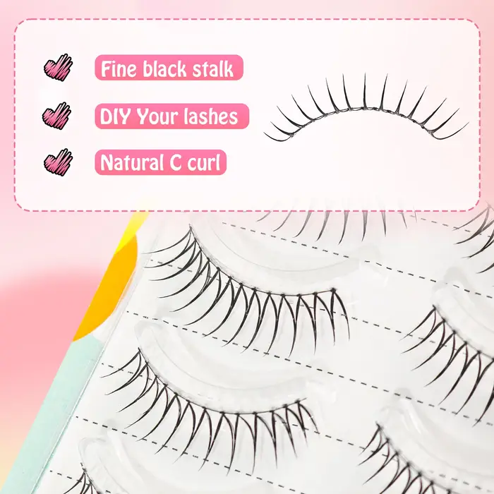 5 paires de faux cils naturels