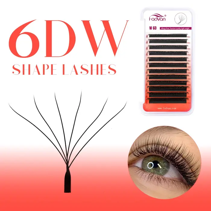 FADVAN 10 pièces Extensions de cils en forme de W YY/3D/4D/5D 0