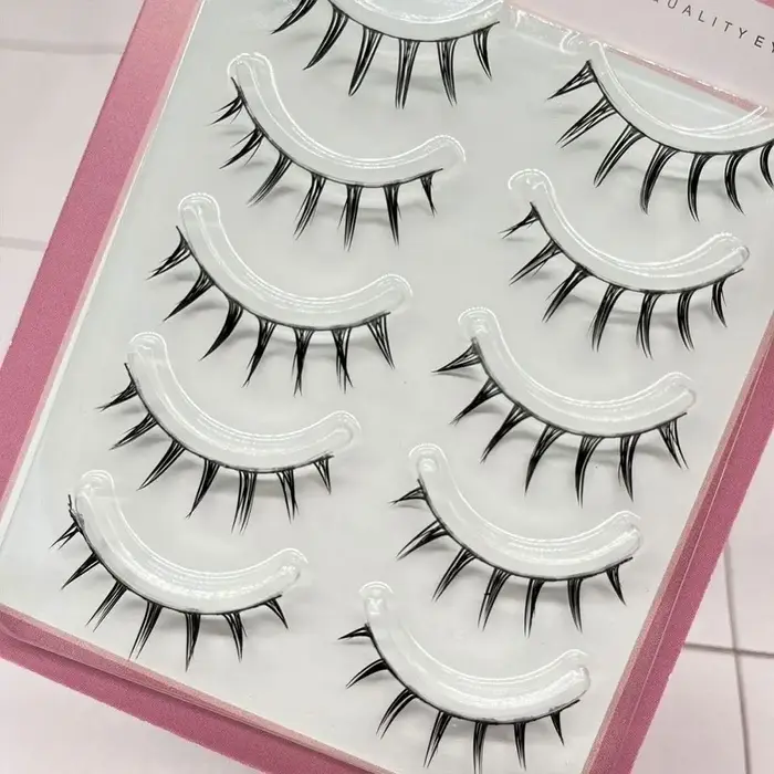 Faux cils en Faux vison, paquet de 5 paires, cils épais et dramatiques, Manga Anime, Cosplay japonai