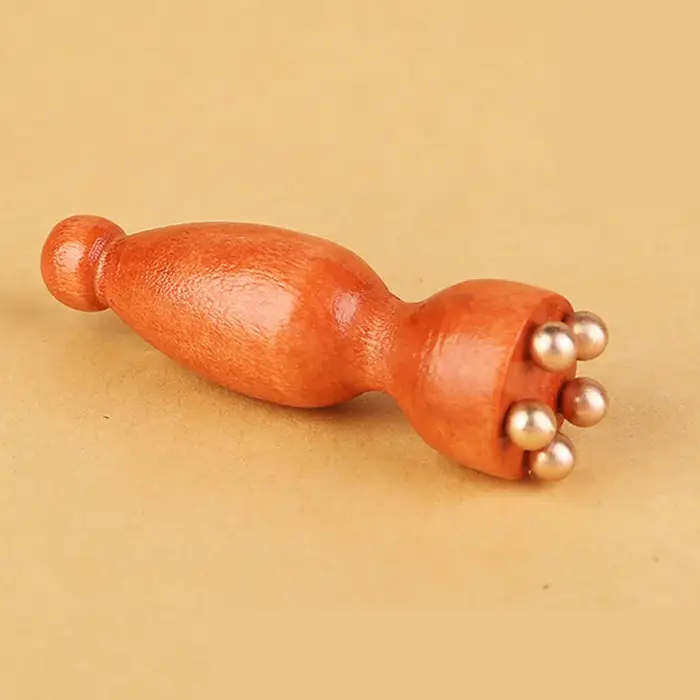 Outil de Massage des yeux masseur de visage bois laiton petit Lotus soins