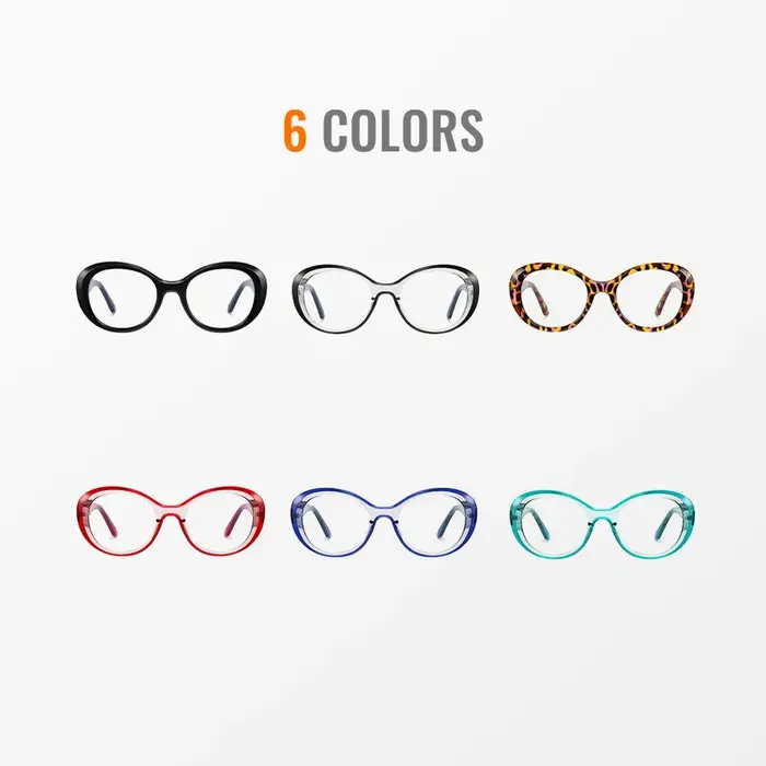 Toketorism Vintage ovale montures de lunettes femmes lumière bleue