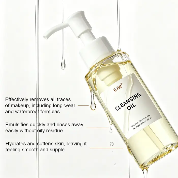 Huile nettoyante pour le visage, démaquillant doux, émulsionne et dissout rapidement le maquillage, nettoie en profondeur les pores et élimine les points noirs.