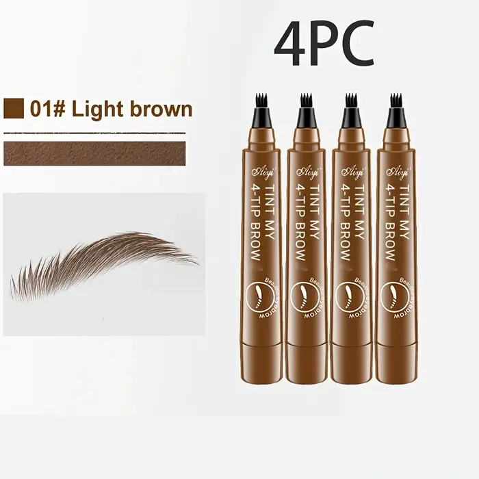 Stylo à sourcils 4 broches, effet Microblading étanche, coups de cheveux ultra-fins, longue durée, r