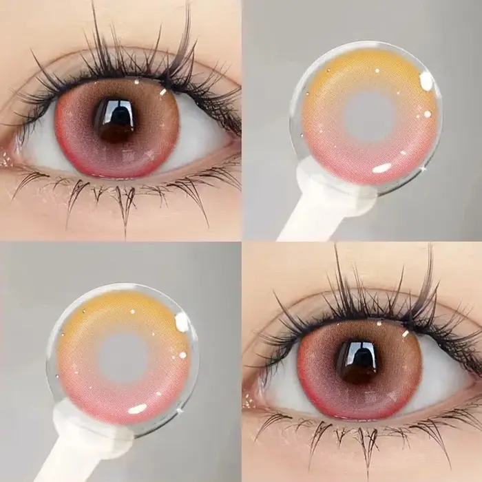 KSSEYE 2 pièces Cosplay Anime lentilles de Contact colorées pour les yeux élèves verts avec myopie