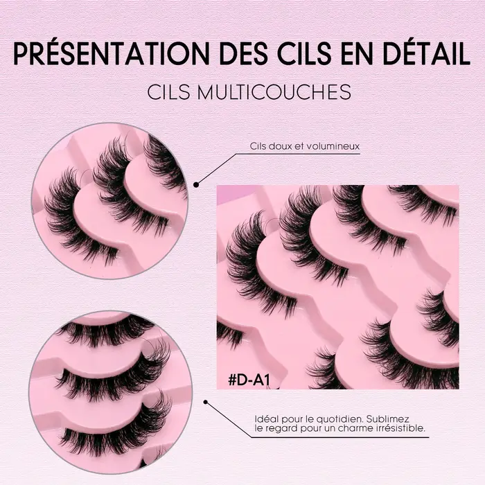 VELTRINAY Faux Cils Naturel 7 Paires