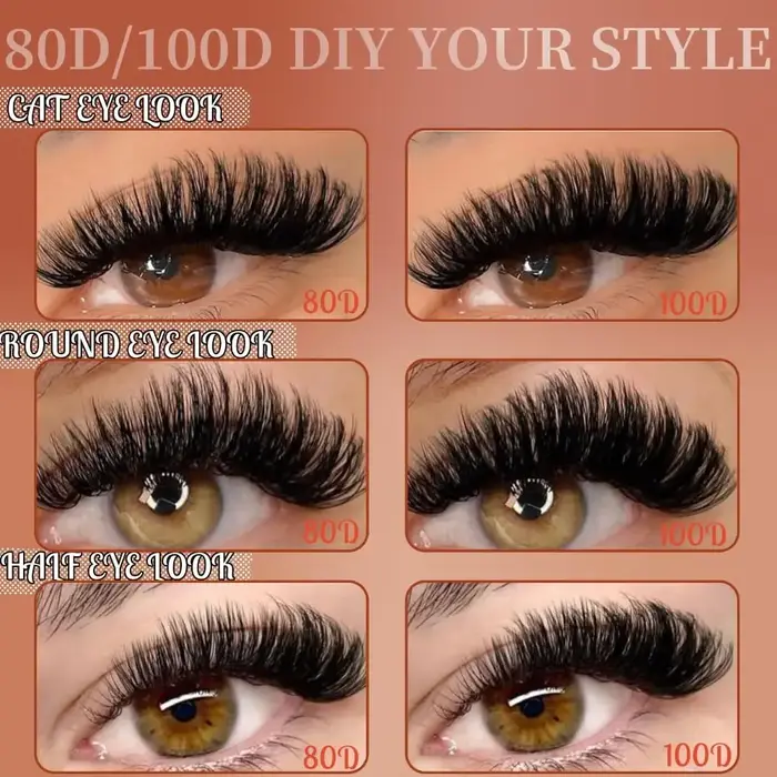 Faux cils 100D, style volume 3D