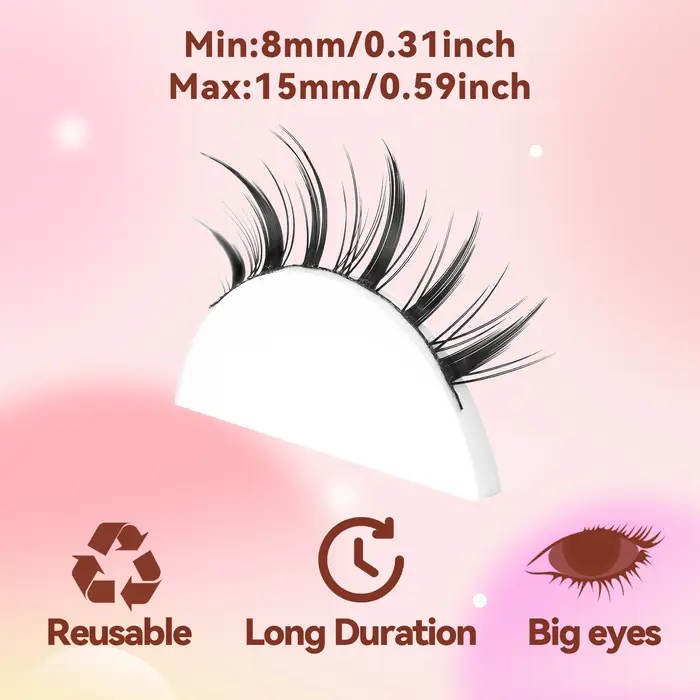 5 paires de faux cils inclinés en forme de renard