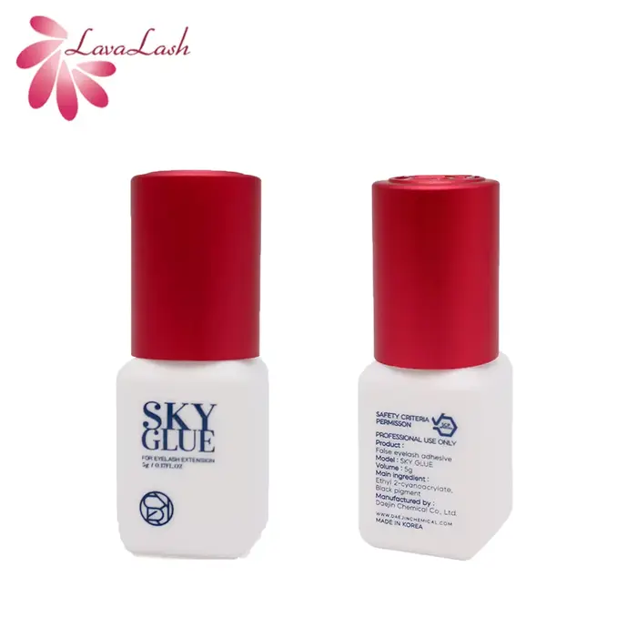 Extensions de cils coréennes originales, colle Sky avec capuchon rouge, temps de séchage de 1 à 2 se
