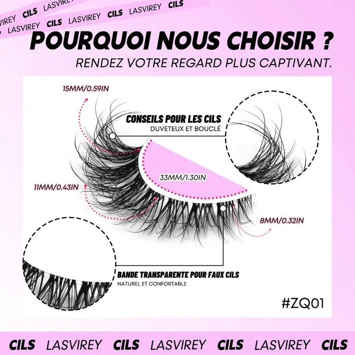 LASVIREY Cils effet œil de chat
