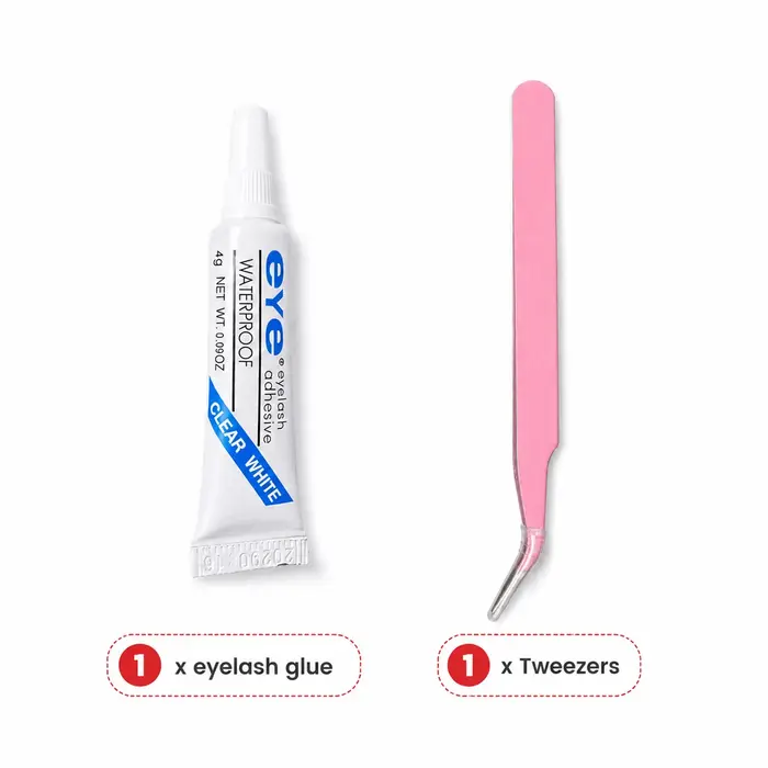 Colle pour faux cils, adhésif imperméable et longue durée, avec pince à cils, pour une application f