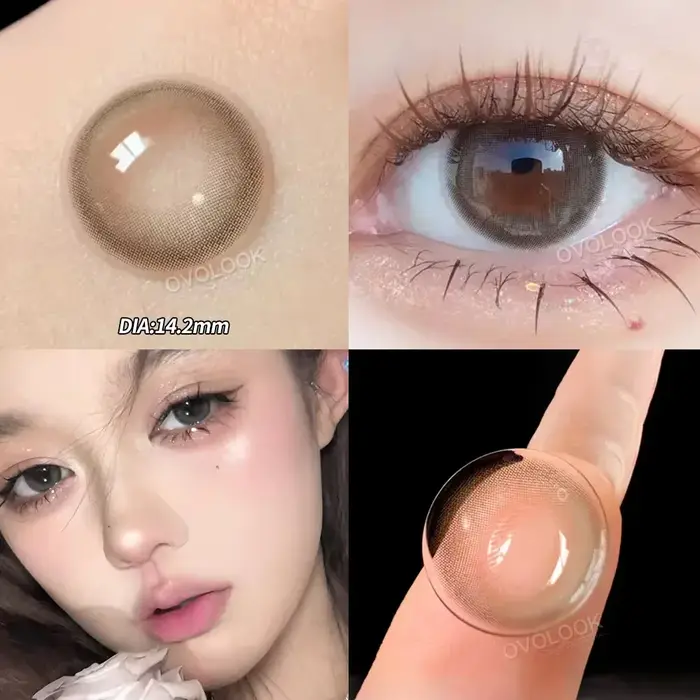 OVOLOOK - Lot de 2 paires de lentilles de contact colorées naturelles 10 tons pour embellir les yeux