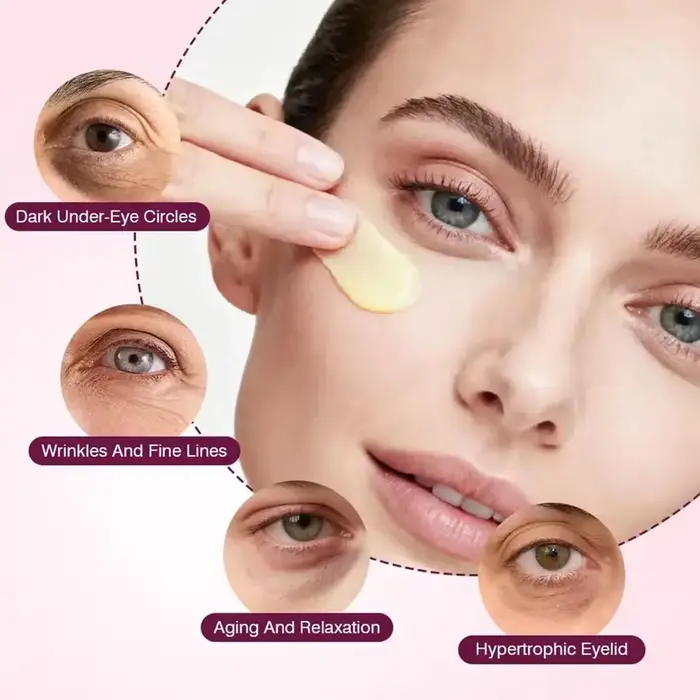 Crème Contour des Yeux Anti-Rides Instantanée : Estompe les Ridules, Raffermit et Atténue les Poches, Hydratante et Tonifiante