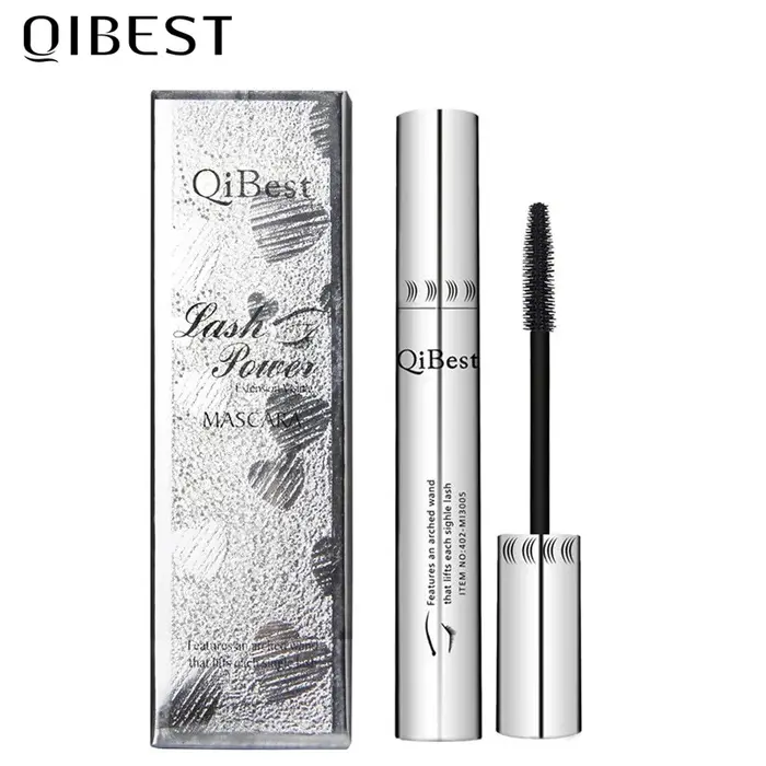 QIBEST-Mascara 4D noir pour extension de cils, imperméable, fibre optique, lifting, allongement, maq