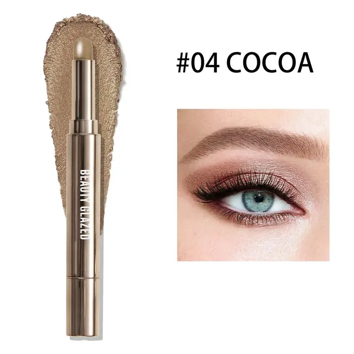 Bâton d'ombre à paupières à Double extrémité, 10 couleurs, avec brosse éponge, stylo de fard à paupi