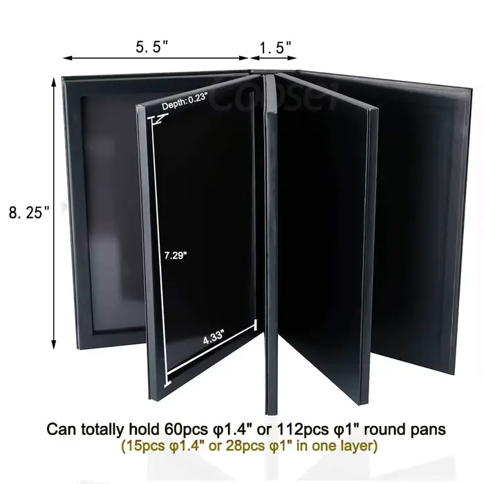 Grande palette de fard à paupières magnétique en forme de livre, 3 ou 4 couches, grande boîte de ran