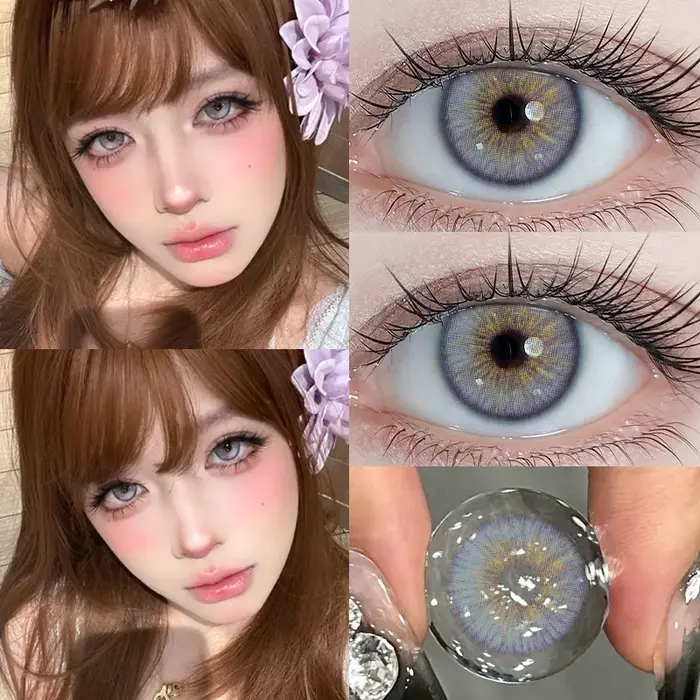 DUOXIU Lot de 2 nouvelles lentilles de contact colorées pour les yeux avec dioptrie