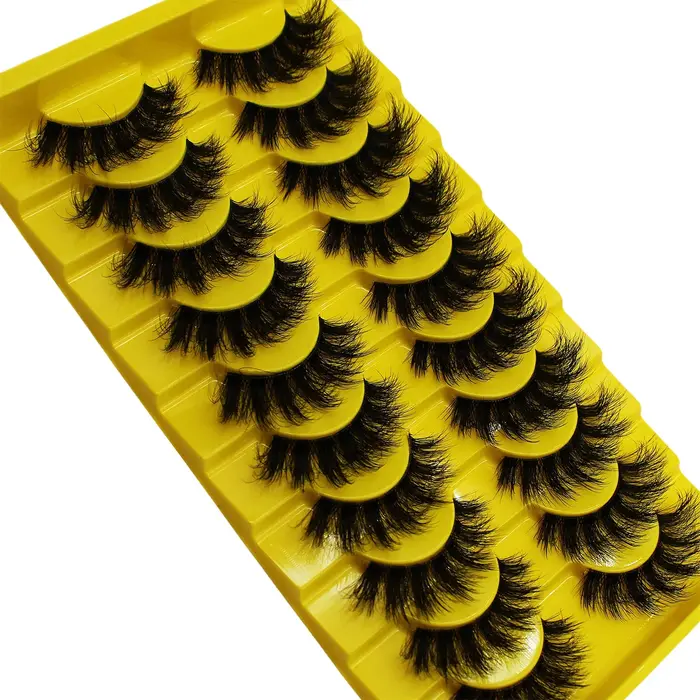 10 paires de faux cils russes moelleux 3D