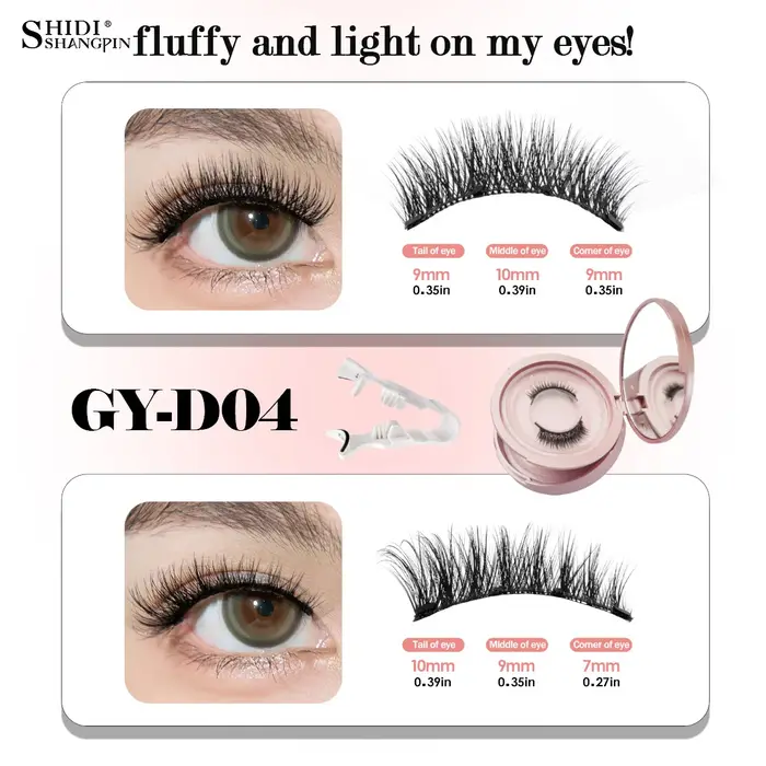 2 paires de faux cils magnétiques avec applicateur