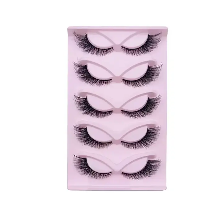 5 paires de cils œil de chat 21mm longs