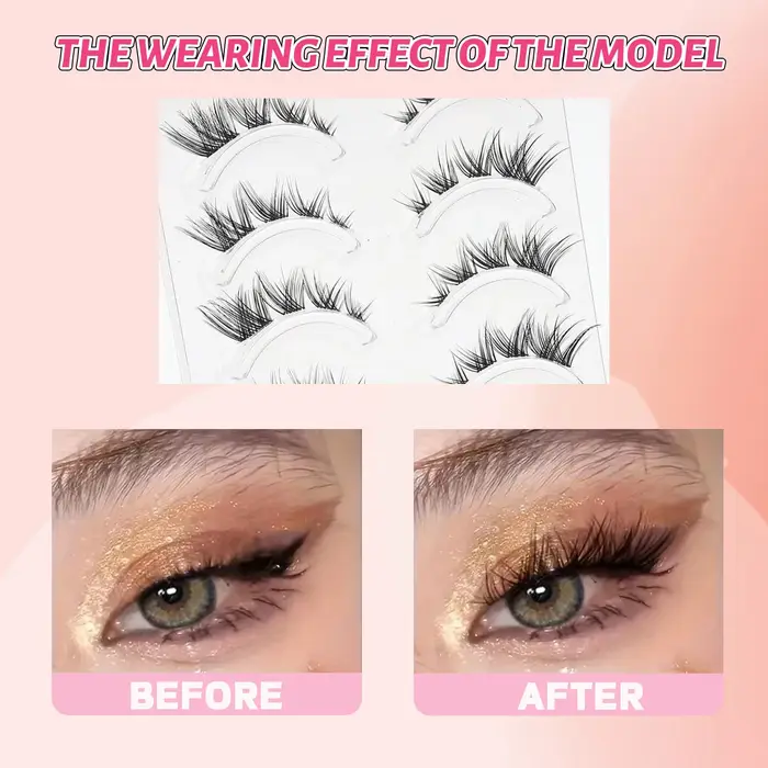 5 paires : faux cils naturels
