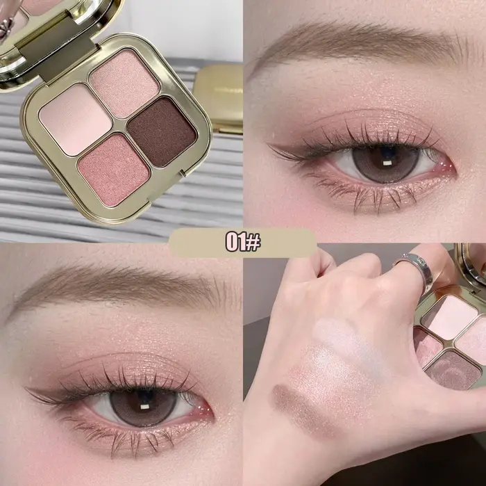 KAKASHOW 4 couleurs fard à paupières Palette mat miroitant nacré paillettes ombre à paupières longue