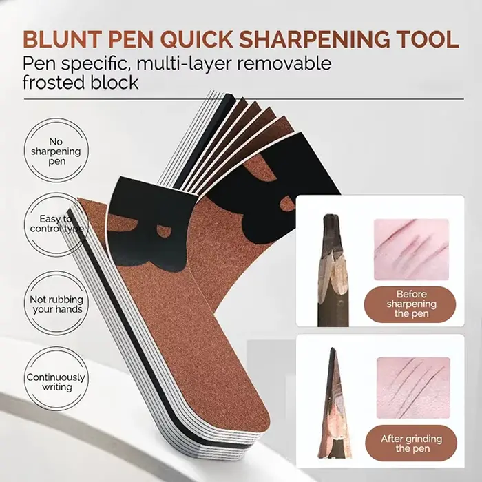 Taille-crayon professionnel pour sourcils, outil de ponçage en papier de verre, facile à utiliser, p