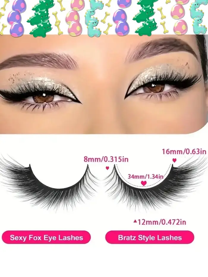 5 paires de cils en forme de renard