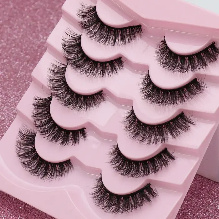 5 paires de cils yeux de chat Faux