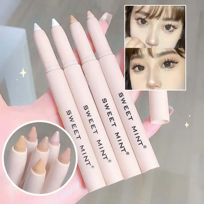 Eyeliner blanc brillant paillettes fard à paupières bâton Eye Liner stylo 15 couleurs mat marron rose nacré yeux maquillage éclaircir ver à soie