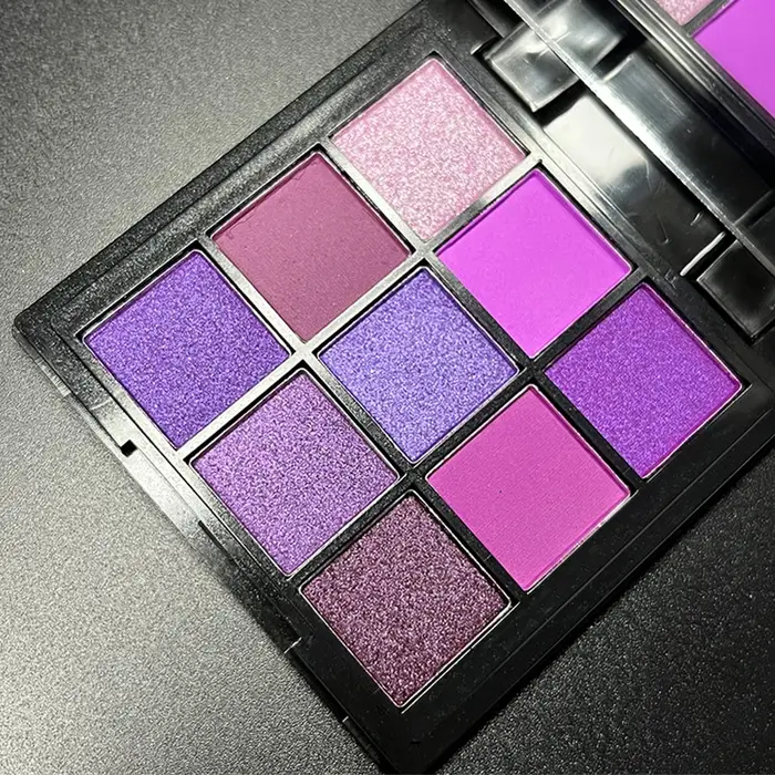 Palette de fards à paupières violet Ube 9 couleurs – finition mate et scintillante, fard violet nacr