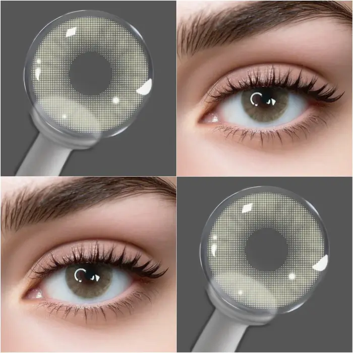 VISUASHOW Lentilles de contact couleur gris aurore, effet naturel, pour maquillage des yeux, jetable