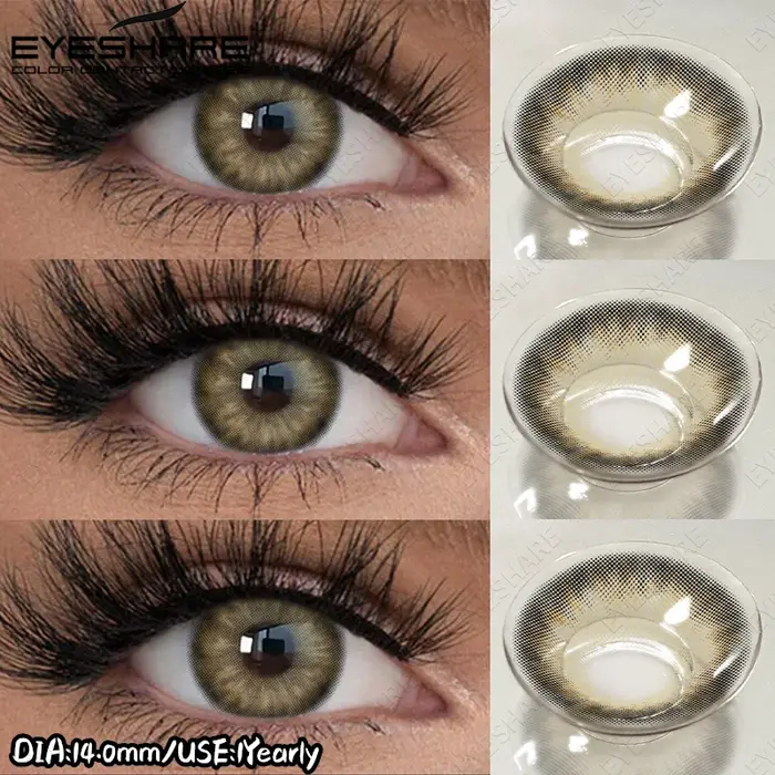 EYESHARE 1 Paire de Lentilles de Contact Colorées pour les Yeux Marron
