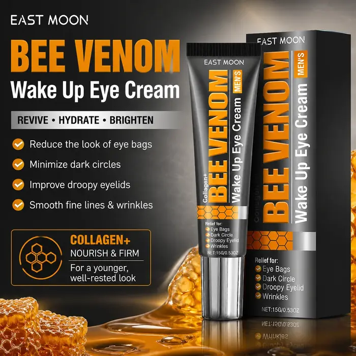 Crème Contour des Yeux au Venin d'Abeille et au Collagène pour Réduire les Poches et les Cernes