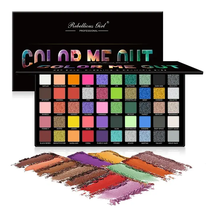 Palette de fards à paupières 50 couleurs, plaque de maquillage mate scintillante, poudre de couleur 