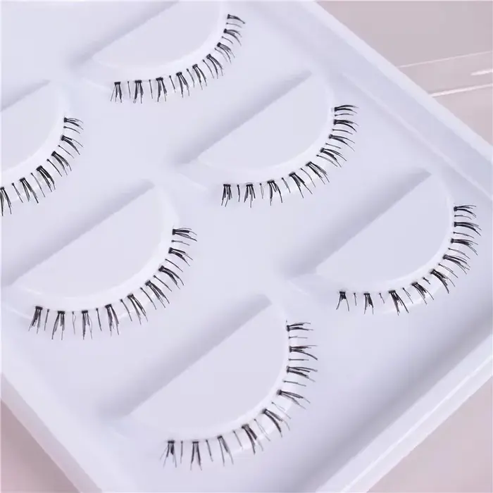 5 paires de cils inférieurs Pack 8 Styles différents sous les cils cils inférieurs doux 100% cils inférieurs à bande transparente faits à la main nouveau
