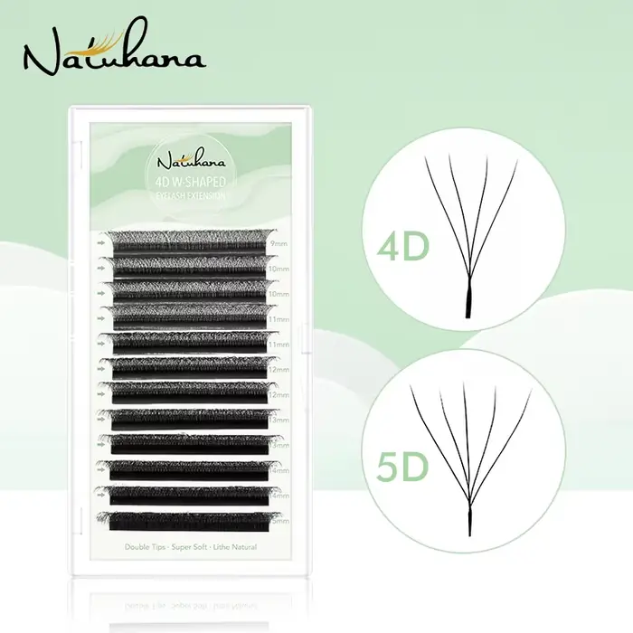 NATUHANA Extensions de cils en forme de W 4D 5D Volume ventilateurs